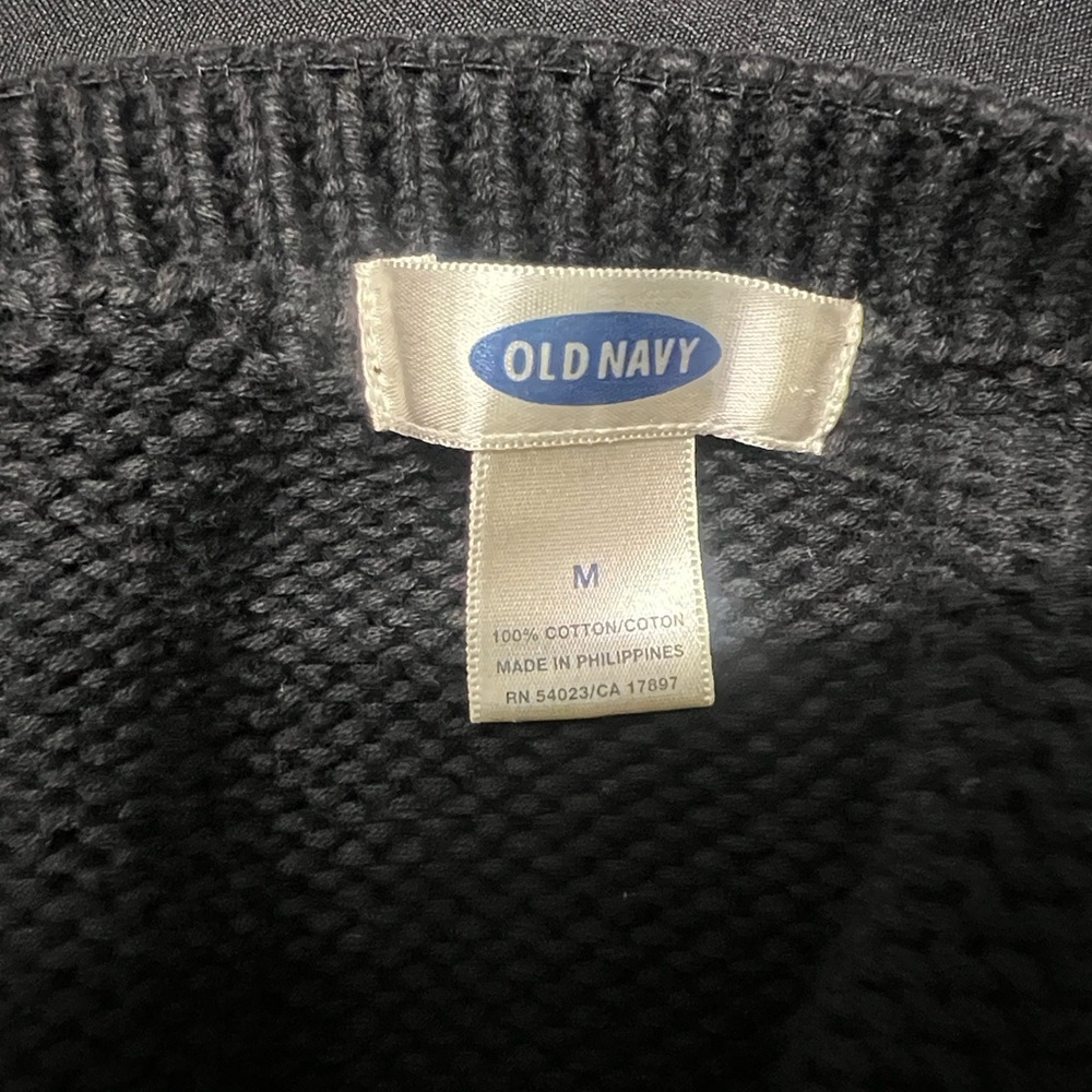 Old Navy black 100% cotton knit sweater Y2K halter top - Picture 6 of 9